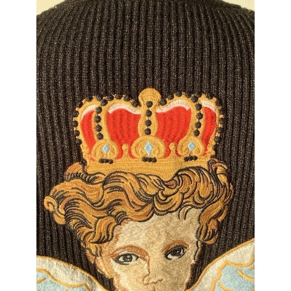 OOAK? Harlequin Crop Top Joker Devolution Cable Knit CARDIGAN Sweater Size 3X - Picture 5 of 12